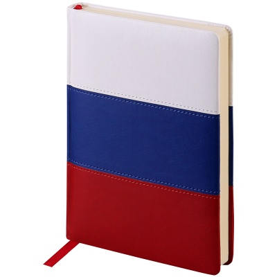 RF2507081 Ежедневник недатированный, А5, 160л., твердый переплет, кожзам, BG "Флаг", триколор