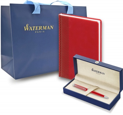 WTPRRED2046601 Waterman Hemisphere. Подарочный набор:Шариковая ручка Waterman Hemisphere Red Comet и Ежедневник Brand недатированный красный