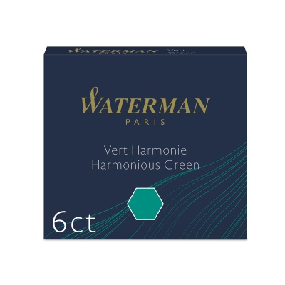 WT13Z-GRN7 Waterman Комплектующие. Чернила в картридже Waterman Harmonious Green MINI  (в упаковке 6 картриджей)